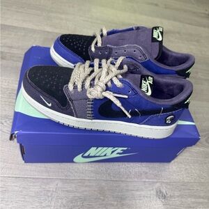 Nike Black and Purple Low-Top Sneakers